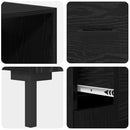 Highboard med skuffe Sort eg 69,5 x 34 x 180 cm Konstrueret træ