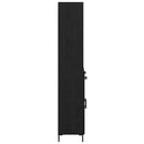 Highboard med skuffe Sort eg 69,5 x 34 x 180 cm Konstrueret træ