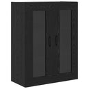 Highboard med skuffe Sort eg 69,5 x 34 x 180 cm Konstrueret træ