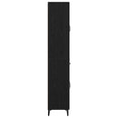 Highboard med skuffe Sort eg 69,5 x 34 x 180 cm Konstrueret træ
