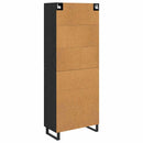 Highboard 2 pcs Sort eg 69,5 x 34 x 180 cm Ingeniørtræ og glas