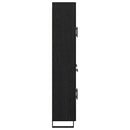 Highboard 2 pcs Sort eg 69,5 x 34 x 180 cm Ingeniørtræ og glas