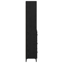 Highboard med skuffe Sort eg 69,5 x 34 x 180 cm Konstrueret træ