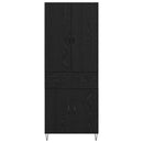 Highboard med skuffe 2 pcs Sort eg Konstrueret træ og glas