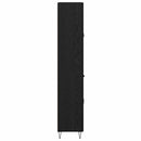 Highboard med skuffe 2 pcs Sort eg Konstrueret træ og glas