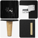 Highboard Sort eg 69,5 x 34 x 180 cm Ingeniørtræ og glas