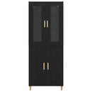 Highboard Sort eg 69,5 x 34 x 180 cm Ingeniørtræ og glas