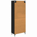 Highboard med skuffe 2 pcs Sort eg Konstrueret træ