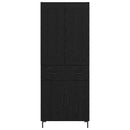 Highboard med skuffe 2 pcs Sort eg Konstrueret træ