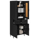 Highboard med skuffe 2 pcs Sort eg Konstrueret træ