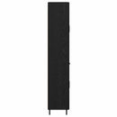 Highboard med skuffe 2 pcs Sort eg Ingeniørtræ og glas
