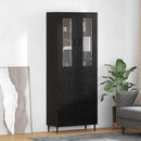Highboard med skuffe 2 pcs Sort eg Konstrueret træ