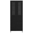 Highboard med skuffe 2 pcs Sort eg Konstrueret træ