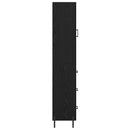Highboard med skuffe Sort eg 34,5 x 34 x 180 cm Konstrueret træ