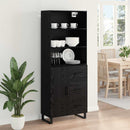 Highboard med skuffe 2 pcs Sort eg Konstrueret træ