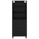 Highboard med skuffe 2 pcs Sort eg Konstrueret træ