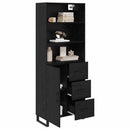 Highboard med skuffe 2 pcs Sort eg Konstrueret træ