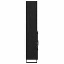 Highboard med skuffe 2 pcs Sort eg Konstrueret træ