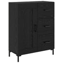 Highboard med skuffe 2 pcs Sort eg Konstrueret træ