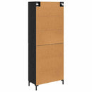 Highboard med skuffe 2 pcs Sort eg Konstrueret træ