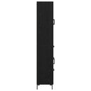 Highboard med skuffe 2 pcs Sort eg Konstrueret træ