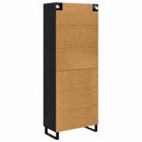 Highboard med skuffe 2 pcs Sort eg Ingeniørtræ og glas