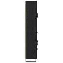 Highboard med skuffe 2 pcs Sort eg Ingeniørtræ og glas