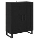 Highboard med skuffe 2 pcs Sort eg Konstrueret træ