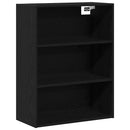 Highboard med skuffe 2 pcs Sort eg Konstrueret træ