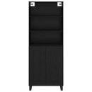 Highboard med skuffe 2 pcs Sort eg Konstrueret træ