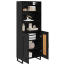 Highboard med skuffe 2 pcs Sort eg Konstrueret træ