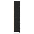 Highboard med skuffe 2 pcs Sort eg Ingeniørtræ og glas