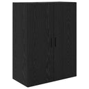Highboard med skuffe 2 pcs Sort eg Ingeniørtræ og glas