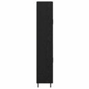 Highboard med skuffe 2 pcs Sort eg Ingeniørtræ og glas