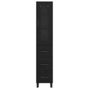 Highboard med skuffe Sort eg 34,5 x 34 x 180 cm Konstrueret træ