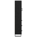 Highboard med skuffe Sort eg 34,5 x 34 x 180 cm Konstrueret træ