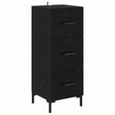 Highboard med skuffe Sort eg 34,5 x 34 x 180 cm Konstrueret træ