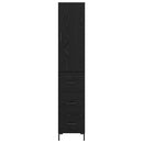 Highboard med skuffe Sort eg 34,5 x 34 x 180 cm Konstrueret træ