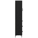 Highboard med skuffe Sort eg 34,5 x 34 x 180 cm Konstrueret træ