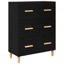 Highboard Sort eg 69,5 x 34 x 180 cm Ingeniørtræ og glas