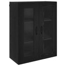 Highboard med skuffe Sort eg 69,5 x 34 x 180 cm Konstrueret træ