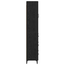 Highboard med skuffe Sort eg 69,5 x 34 x 180 cm Konstrueret træ