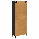 Highboard med skuffe Sort eg 69,5 x 34 x 180 cm Konstrueret træ