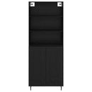 Highboard Sort eg 69,5 x 34 x 180 cm Ingeniørtræ og glas