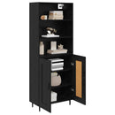 Highboard Sort eg 69,5 x 34 x 180 cm Ingeniørtræ og glas