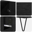 Highboard med skuffe 2 pcs Sort eg Konstrueret træ og glas