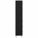 Highboard med skuffe 2 pcs Sort eg Konstrueret træ og glas