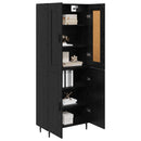 Highboard 2 pcs Sort eg Konstrueret træ