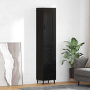 Highboard med skuffe Sort eg 34,5 x 34 x 180 cm Konstrueret træ
