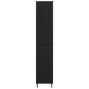 Highboard med skuffe Sort eg 34,5 x 34 x 180 cm Konstrueret træ